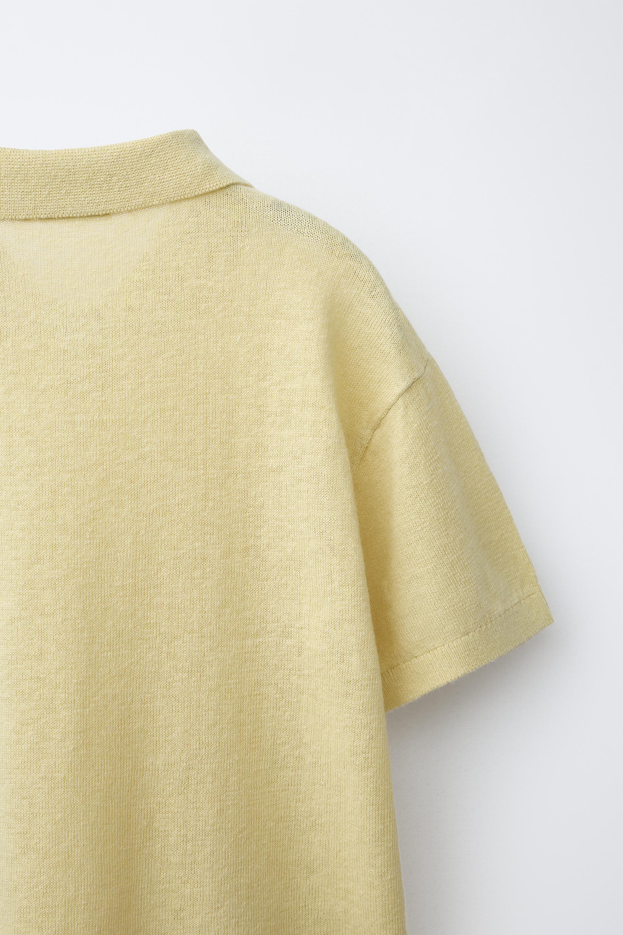 POLO EN MAILLE DE COTON ET LIN